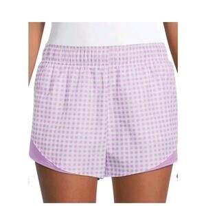 Athletic Works Women’s Lilac Gingham Running Shorts Size S (4–6) Lined EUC